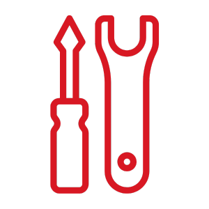 Ikona przedstawiająca narzędzie, symbolizująca profesjonalny montaż drzwi i podłóg.